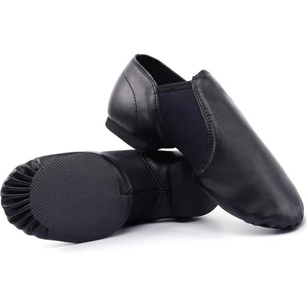 Linodes PU Leather Jazz Shoe Slip On Dance Shoes for Girls and Boys